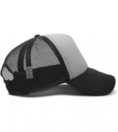 Baseball Caps Two Tone Trucker Hat Summer Mesh Cap with Adjustable Snapback Strap - Black-gray - CL119N21HPZ