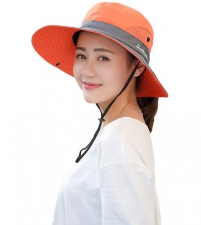 Sun Hats Women's Outdoor Sun Hat UV Protection Cap Foldable Mesh Wide Brim Hats for Summer Beach Safari Fishing Hat - C218S44...