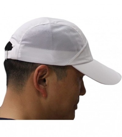 Baseball Caps Mens Snapback Taffeta Golf Baseball Running Summer Mesh Tennis Ball Hat Cap Hats - White - CL12FGK1K63