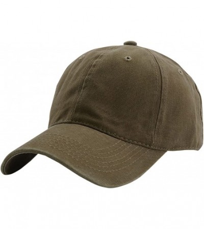 Baseball Caps Unisex Cotton Vintage Distressed Washed Adjustable Baseball Cap - Green - C018CSI3654