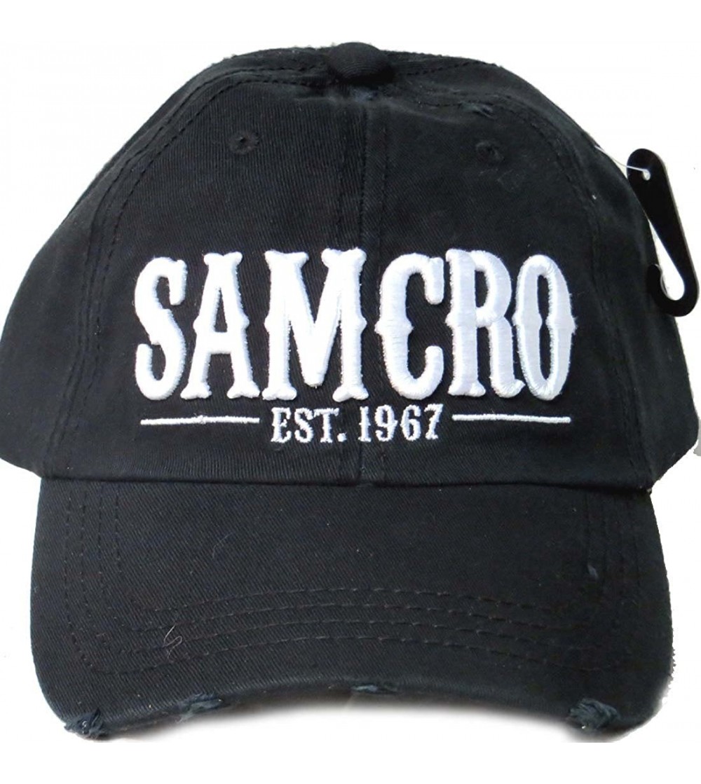 Baseball Caps Authentic Licensed 100% Cotton Samcro 2.0" Adjustable HAT SOA9258 Black - CO17YLUTGWI