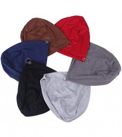 Skullies & Beanies Women's Knitted Baggy Slouchy Lightweight Sleep Beanie Hat - Black 30 - CU18D2LYGWO