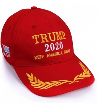 Baseball Caps Donald Trump 2020 Keep America Great Slogan USA Flag Cap Adjustable Baseball Hats - Red - CZ18QZNAY47