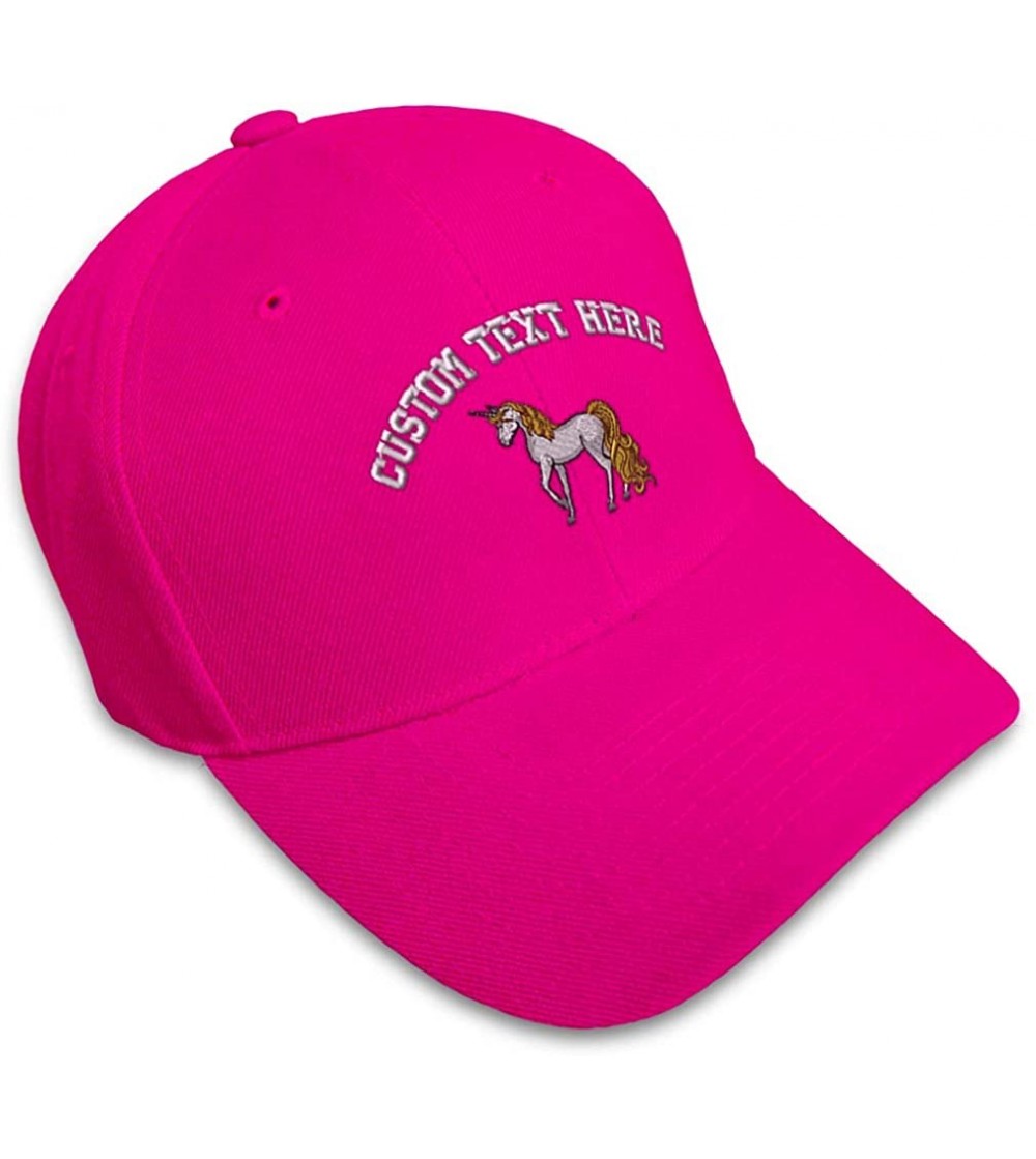 Baseball Caps Custom Baseball Cap Fantastic Animal Unicorn Embroidery Dad Hats for Men & Women - Hot Pink - CJ18SDYE7S6