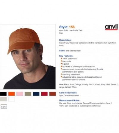 Baseball Caps Solid Low-Profile Twill Cap - Burnt Orange - CI11401DZWH