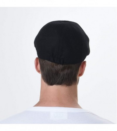Newsboy Caps Wool Newsboy Hat Flat Cap SL3021 - Black - CH11QE8STST