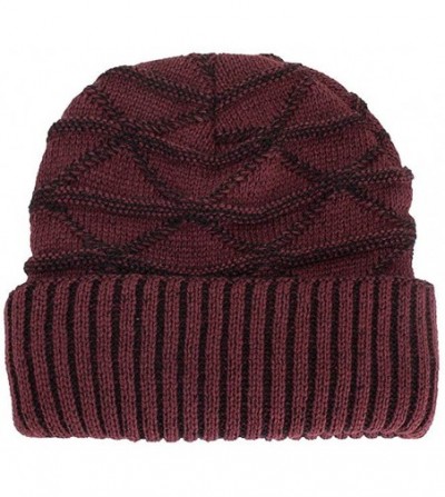 Skullies & Beanies Fashion Unisex Knit Cap Hedging Head Hat Beanie Cap Warm Outdoor Hat - Yb-wine - CJ194T6T0QC
