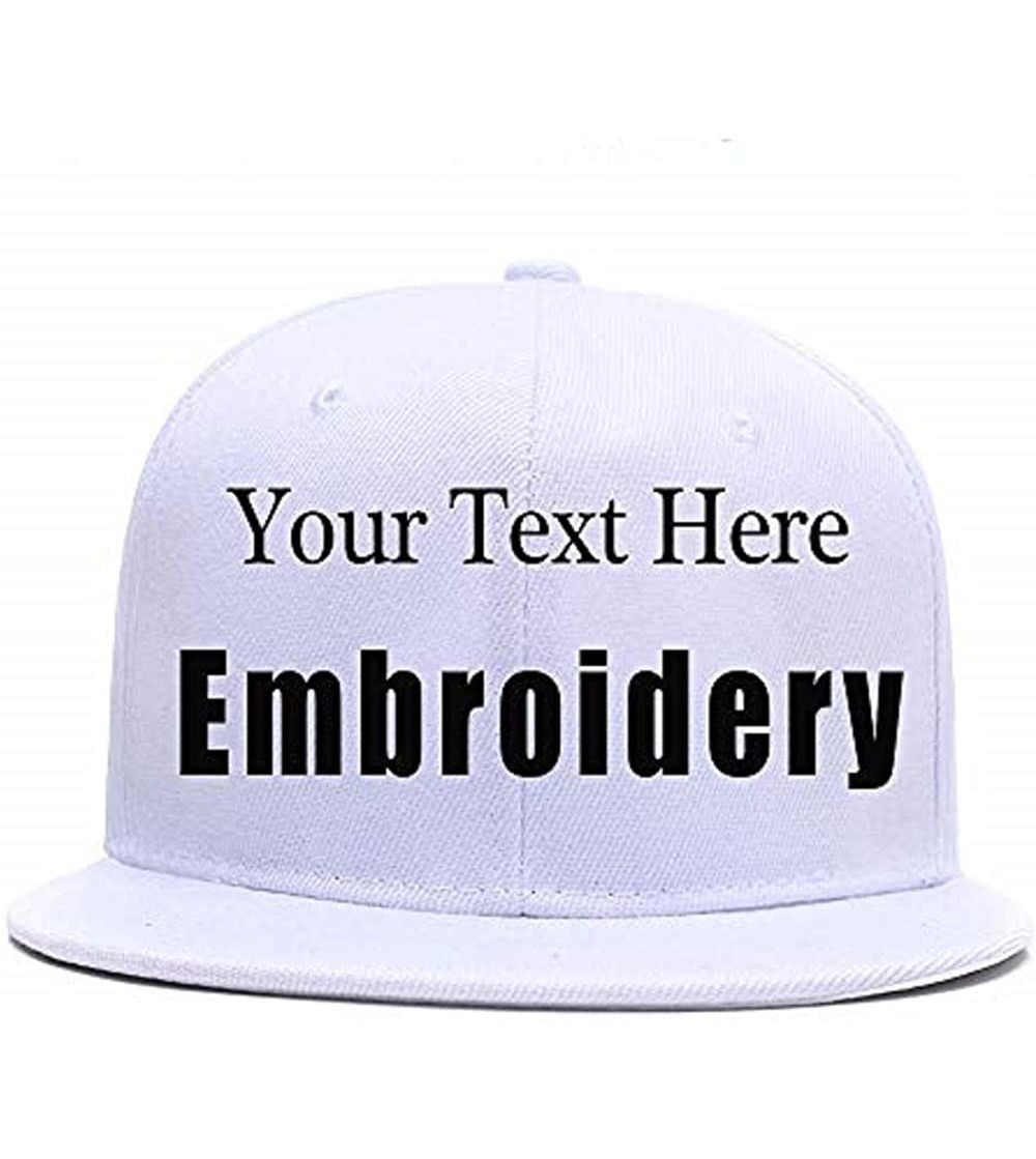 Baseball Caps Custom Embroidered Hat-Personalized Hat-Trucker Cap-Adjustable Dad Cap Add Text(Black) - White - CR18H23XL79