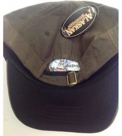 Baseball Caps New Alaska Brewing Company Oil Skin Detailed Fishing Trawler Ball Cap Hat Brown - CN11F9E0KDB