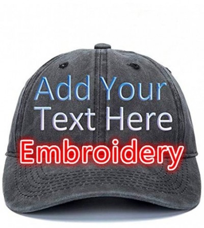 Baseball Caps Custom Embroidered Baseball Hat-Personalized Hat-Trucker Cap for Men/Women(Black) - Dark Gray - CV18H7ATRUY