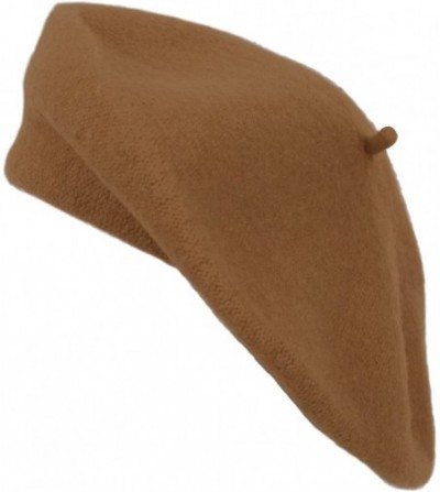 Berets Classic Solid Color Wool French Beret (Brown) - CH11CS1GQV3