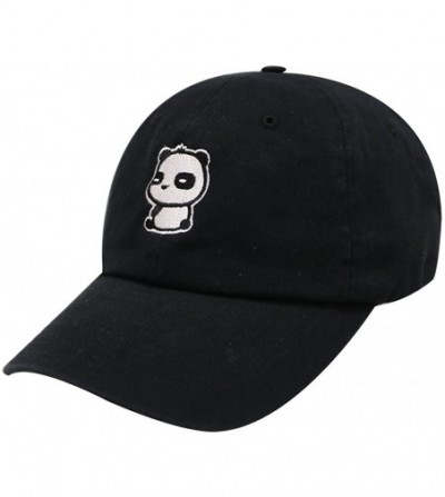 Baseball Caps Cute Panda Cotton Baseball Cap - Black - CX12I8W5CSX