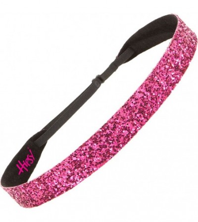 Headbands Women's Adjustable NO Slip Wide Bling Glitter Headband - Hot Pink - C611VDDIFF7