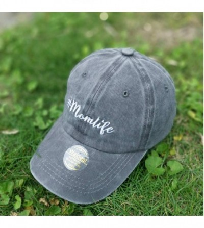 Baseball Caps Women's Embroidered Adjustable Mom Life Vintage Washed Distressed Baseball Dad Hat Cap - CP18WLTN97Q