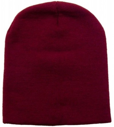Skullies & Beanies Women/Men Basic Solid Color Warm Knit Ski Snowboarding Beanie Hat - Maroon - C7110FPYSGJ