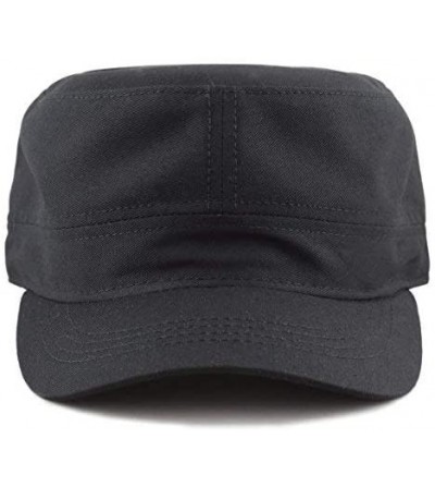 Baseball Caps Made in USA Cotton Twill Military Caps Cadet Army Caps - Black - CU18E4DCZI0
