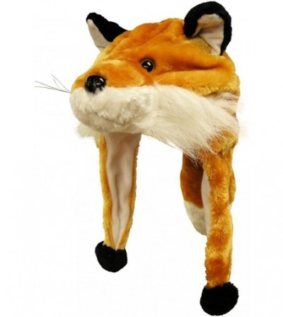 Skullies & Beanies Plush Faux Fur Animal Critter Hat Cap - Soft Warm Winter Headwear (Wolf) - Critter - Fox - C711QQCYNND