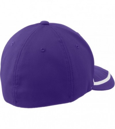 Baseball Caps Men's Flexfit Performance Colorblock Cap - Purple/White - C411QDSJI4T