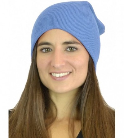 Berets Women's Without Flower Accented Stretch French Beret Hat - Lightblue - CY125QXXHTX