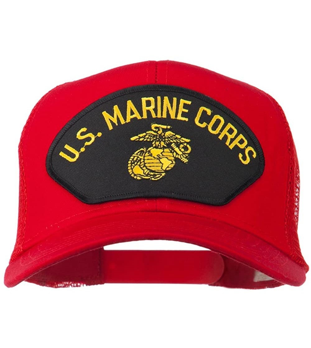 Baseball Caps US Marine Corps Mesh Patched Cap - Red - CM11TX6XHSB