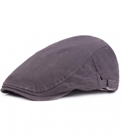 Newsboy Caps Men's Linen Duckbill Ivy Newsboy Hat Scally Flat Cap - Grey2 - CT18I50NZQX