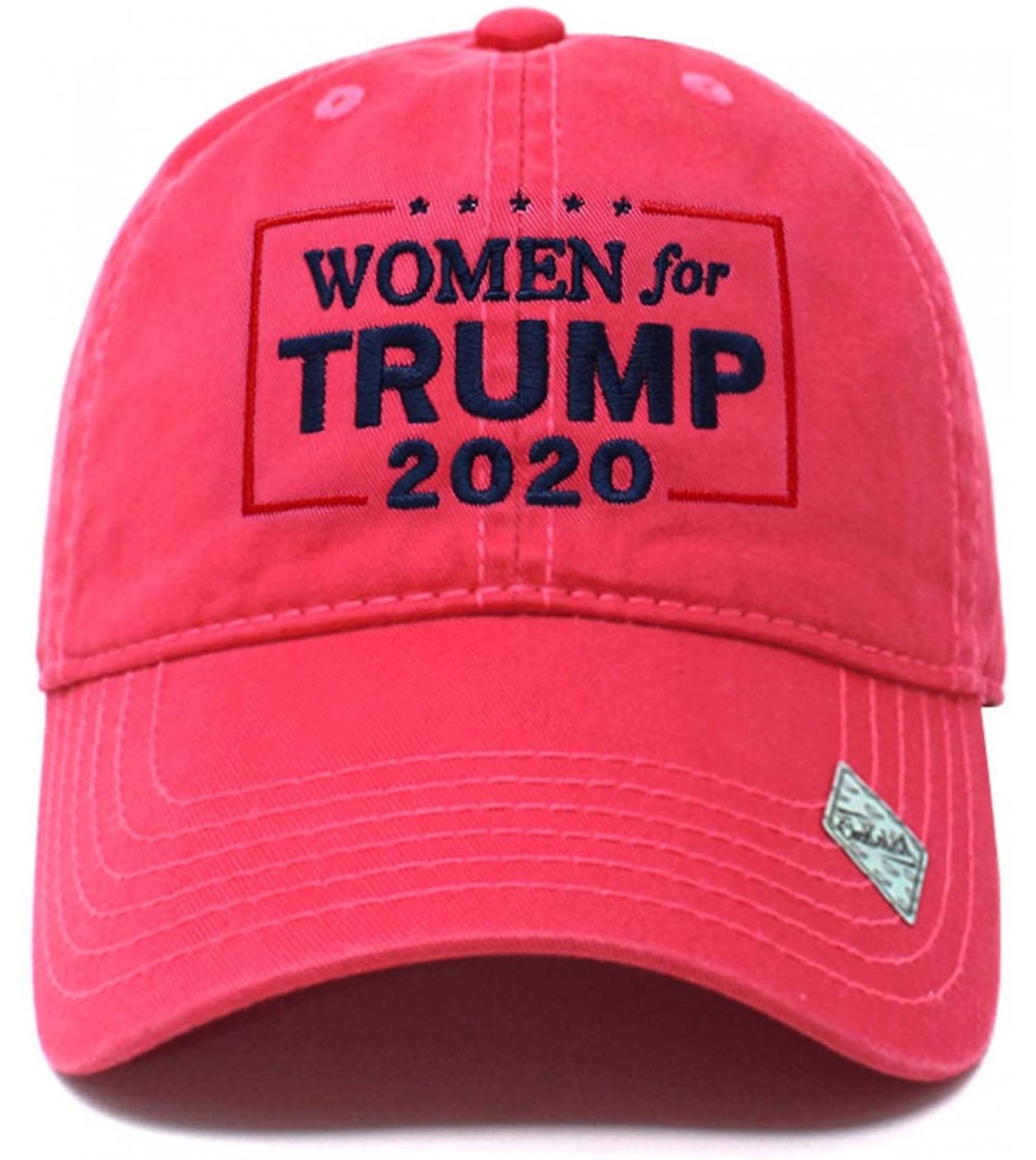Baseball Caps Women for Trump 2020 Campaign Embroidered US Trump Hat Baseball Cap - Pc101 Hot Pink - CE193NTK93M