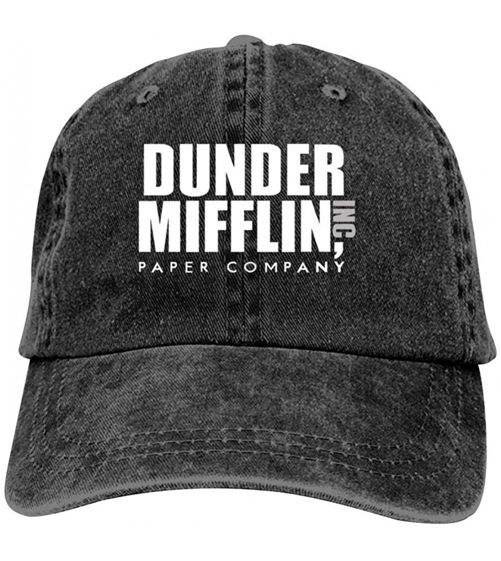 Baseball Caps Dunder Mifflin Inc. Men & Women Adjustable Unisex Snapback Jeans Trucker Hat Cap - Black - CZ18GDI23D3