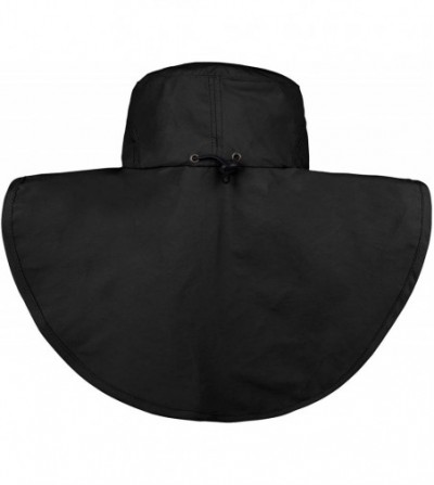 Sun Hats Unisex Outdoor Hats Sun Protection Fishing Hat Wide Brim Neck Flap UPF 50+ - Black - C418RD88O8N