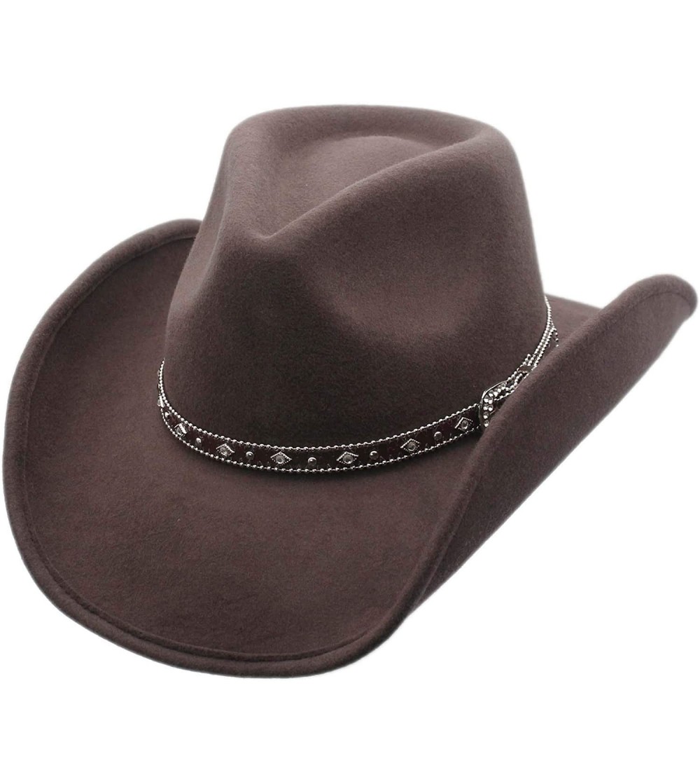 Cowboy Hats Shapeable Outback Cowboy Western Wool Hat- Silver Canyon - Brown - CL18KOLDAZG