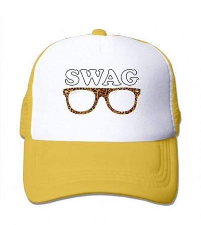 Baseball Caps Trucker Mesh Hat Baseball Caps Swag Leopard Adjustable Snapback Hats - Yellow - CN18IGC76ET