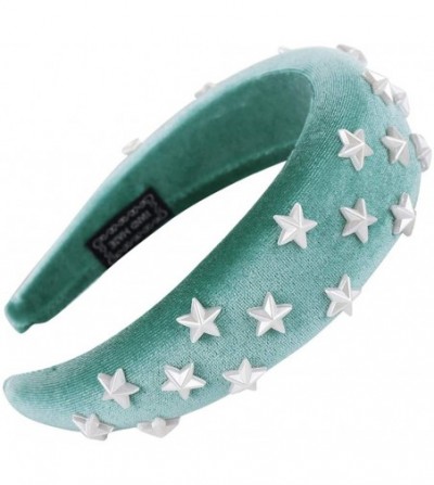 Headbands Women Hairband Cute Sponge Velvet Star Headband Hair Accessories Hair Head Hoop - Green - CM18U522WL8