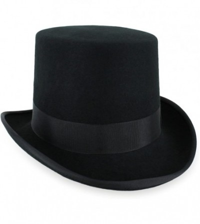 Fedoras Mens Top Hat Satin Lined Topper by Belfry 100% Wool in Black Grey Navy Pearl - Black - CY187G9SEU4