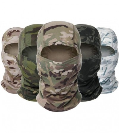 Balaclavas Tactical Full Face Mask Hood Balaclava Headgear Caps Camouflage Hunting Hat - Camouflage Brown - CZ194OUGY5U