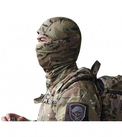 Balaclavas Tactical Full Face Mask Hood Balaclava Headgear Caps Camouflage Hunting Hat - Camouflage Brown - CZ194OUGY5U