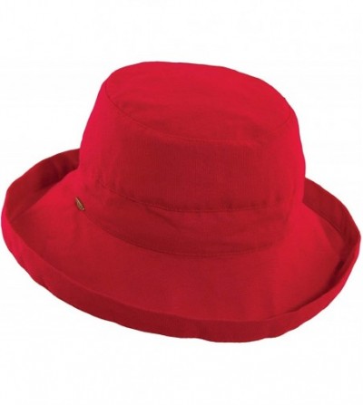 Sun Hats Women's Medium Brim Cotton Hat - Red - CJ11K4U7BHD