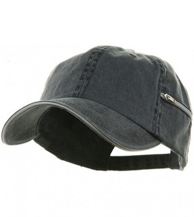 Baseball Caps Low Profile Washed Side Zipper Pocket Cap - Blue - CE18GYZHXOE