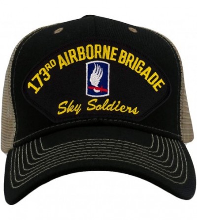 Baseball Caps 173rd Airborne Brigade Hat - Sky Soldiers/Ballcap Adjustable One Size Fits Most - Mesh-back Black & Tan - C518Q...