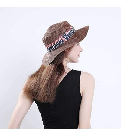 Sun Hats Panama Straw Hats Foldable Summer Straw Hat with Brim Sun Beach Hat for Men Women One Size Adjustable - CU18W5IH5Q2
