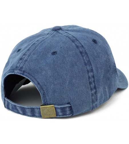 Oversize XXL Pigment Dyed Washed Cotton Baseball Cap - Navy - CG18K0R0UD4