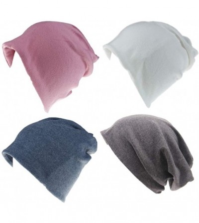 Skullies & Beanies Unisex Indoors Cotton Beanie- Soft Sleep Cap for Hairloss- Cancer- Chemo - Multicoloured Asxmxm 4pcs Hat3 ...