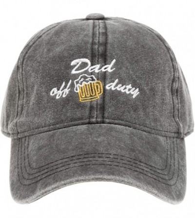 Baseball Caps Baseball Dad Hat Vintage Washed Cotton Low Profile Embroidered Adjustable Baseball Caps - Dad Off Duty - Black ...