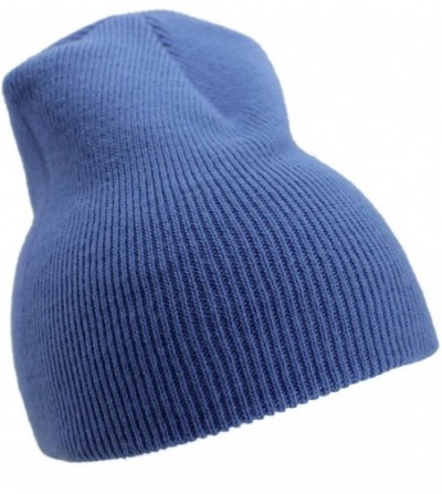 Skullies & Beanies Solid Color Short Winter Beanie Hat Knit Cap 12 Pack - Royal Blue - C618H6NQ094
