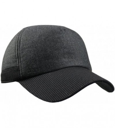 Skullies & Beanies Mens Winter Warm Fleece Lined Outdoor Sports Baseball Caps Hats with Earflaps - Black - C912OCBO1DS
