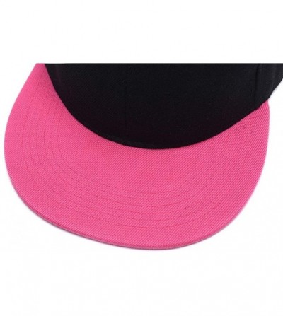 Baseball Caps Men Women Custom Flat Visor Snaoback Hat Graphic Print Design Adjustable Baseball Caps - Rose Red - C918HCOMZRI