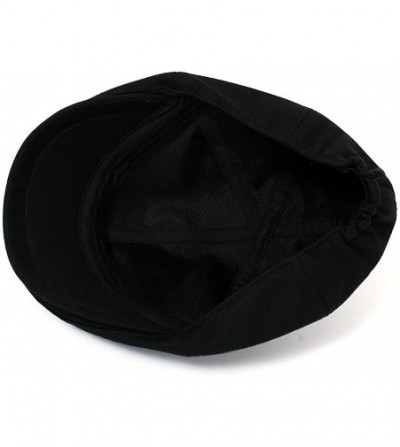 Newsboy Caps Cotton Flat Cap Cabbie Hat Gatsby Ivy Cap Irish Hunting Hat Newsboy - Xl-black - CV12HAPI9AP