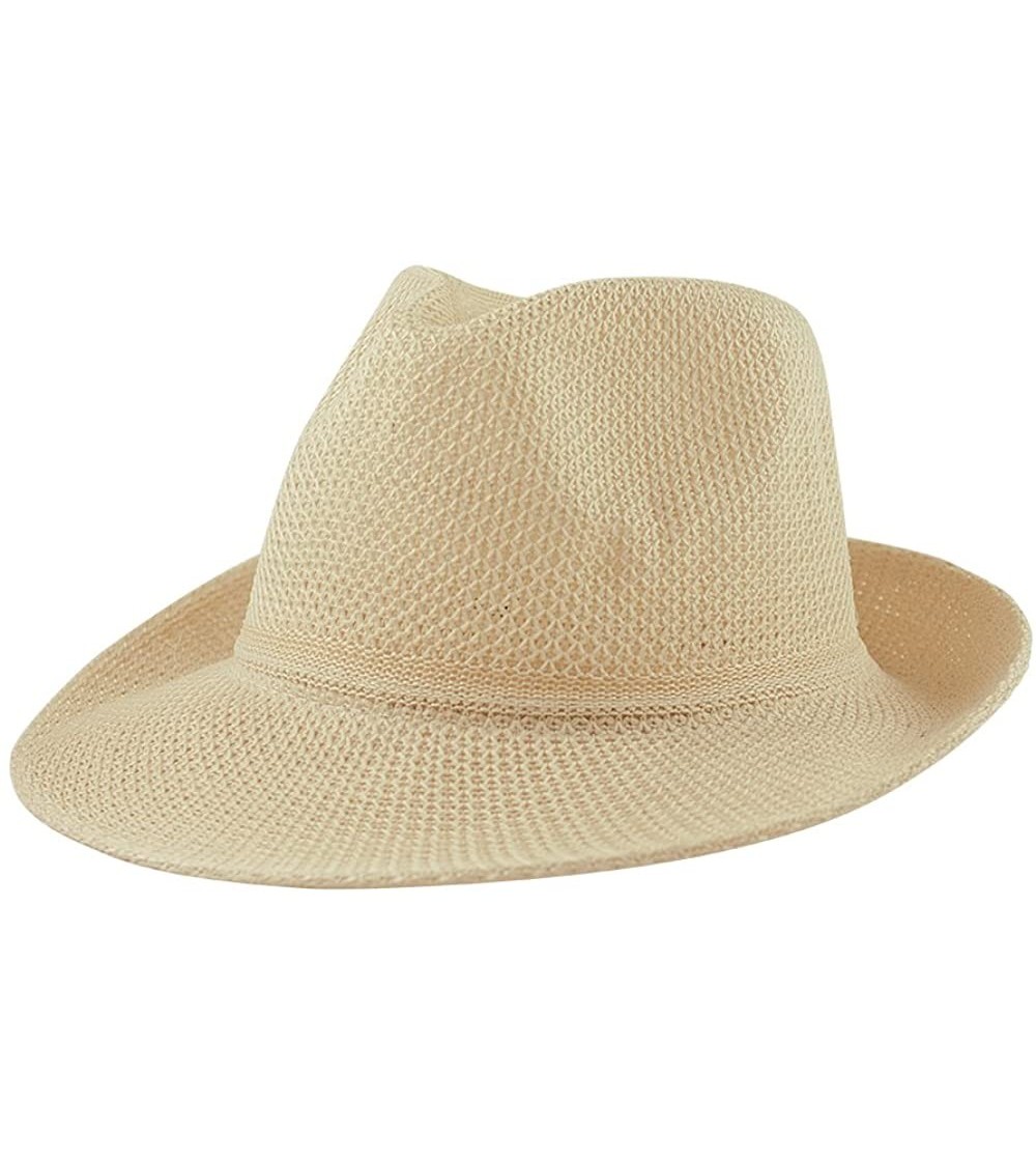 Fedoras Women's Summer Hat Trilby/Fedora - Beige - CR11YVKEWSN