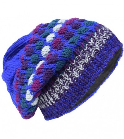 Skullies & Beanies Woolen Knitted Fleece Lined Multicoloured Beanie Hats - N - C612O1BP93W