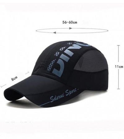 Baseball Caps Outdoor Travel Baseball Cap Quick Dry Mesh Sports Hat UV Protection Sun Hat for Men and Women - Black - CQ18E5D...