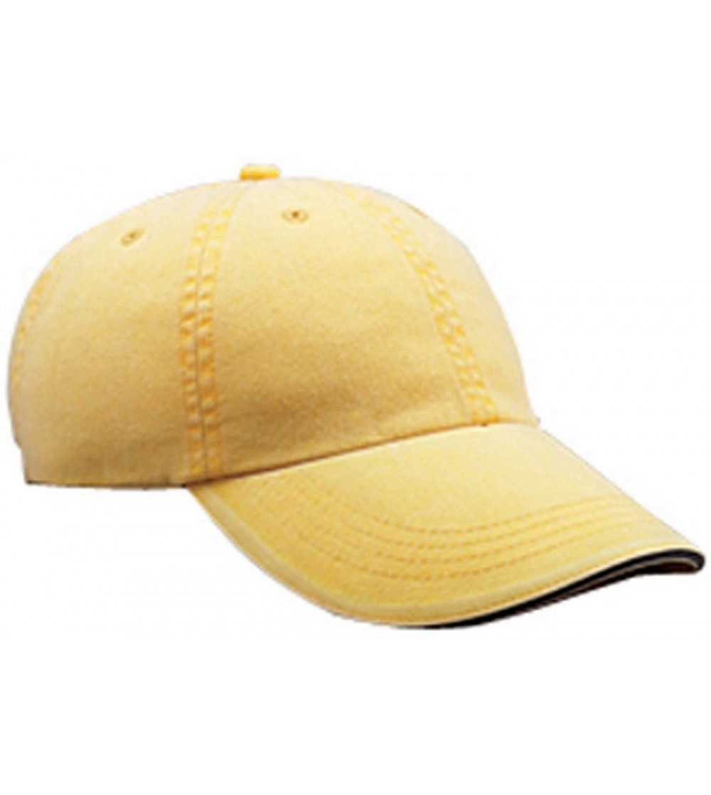 Baseball Caps 166 6-Panel Pigment-Dyed Twill Sandwich Cap Sunshine One Size - CY18CKN00S8