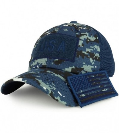 Baseball Caps USA American Flag Embroidered Removable Tactical Patch Micro Mesh Cap - Ntg - C2183D603X4